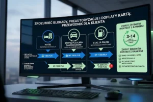 Blokada, preautoryzacja i dopłata kartą (hotel, wypożyczalnia, stacja paliw) – kiedy wracają środki i jak to wyjaśnić z bankiem?